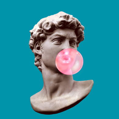 Funny,Illustration,From,3d,Rendering,Of,Classical,Head,Sculpture,Blowing